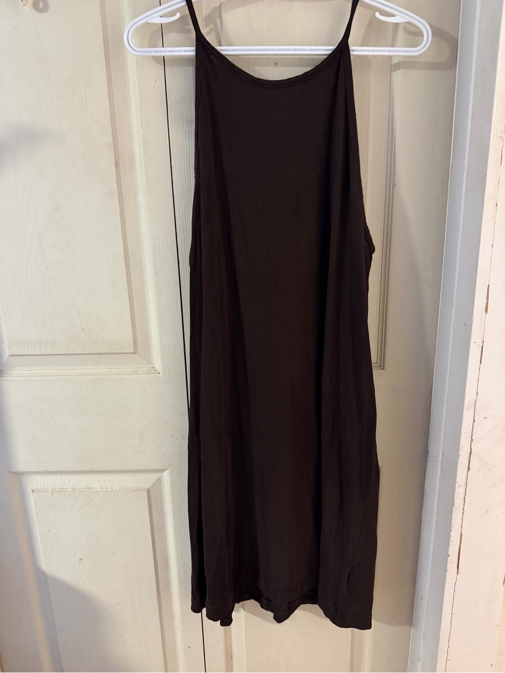 H&M Chocolate Brown Midi Slip Dress with Thin Straps